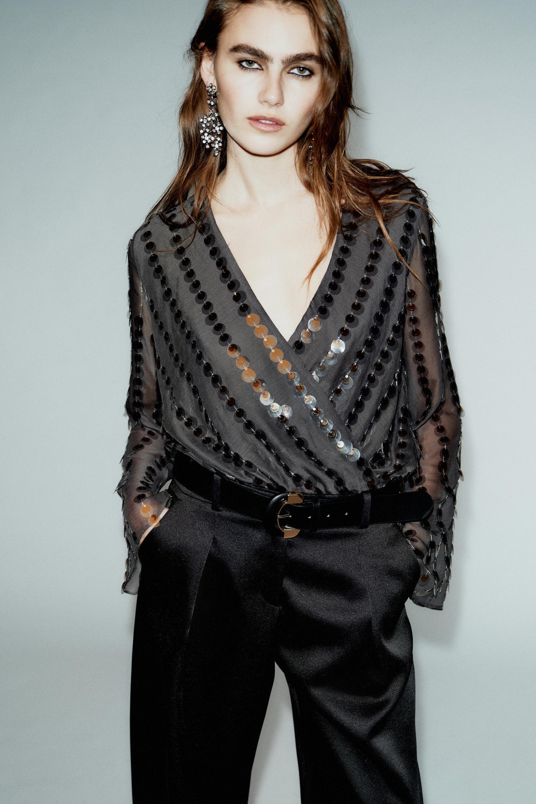 Satin Barrel Trousers