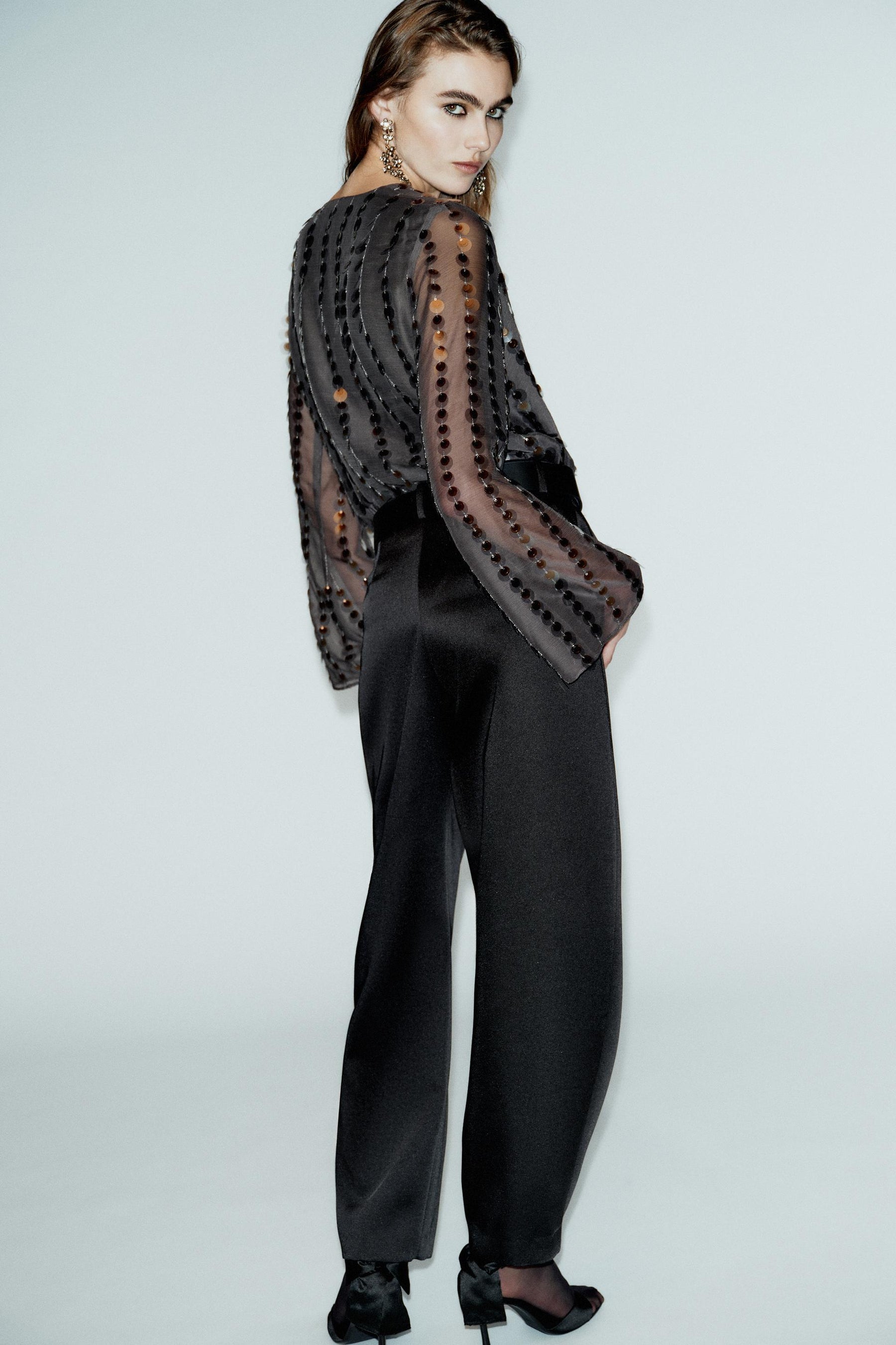 Satin Barrel Trousers