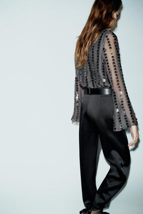 Satin Barrel Trousers