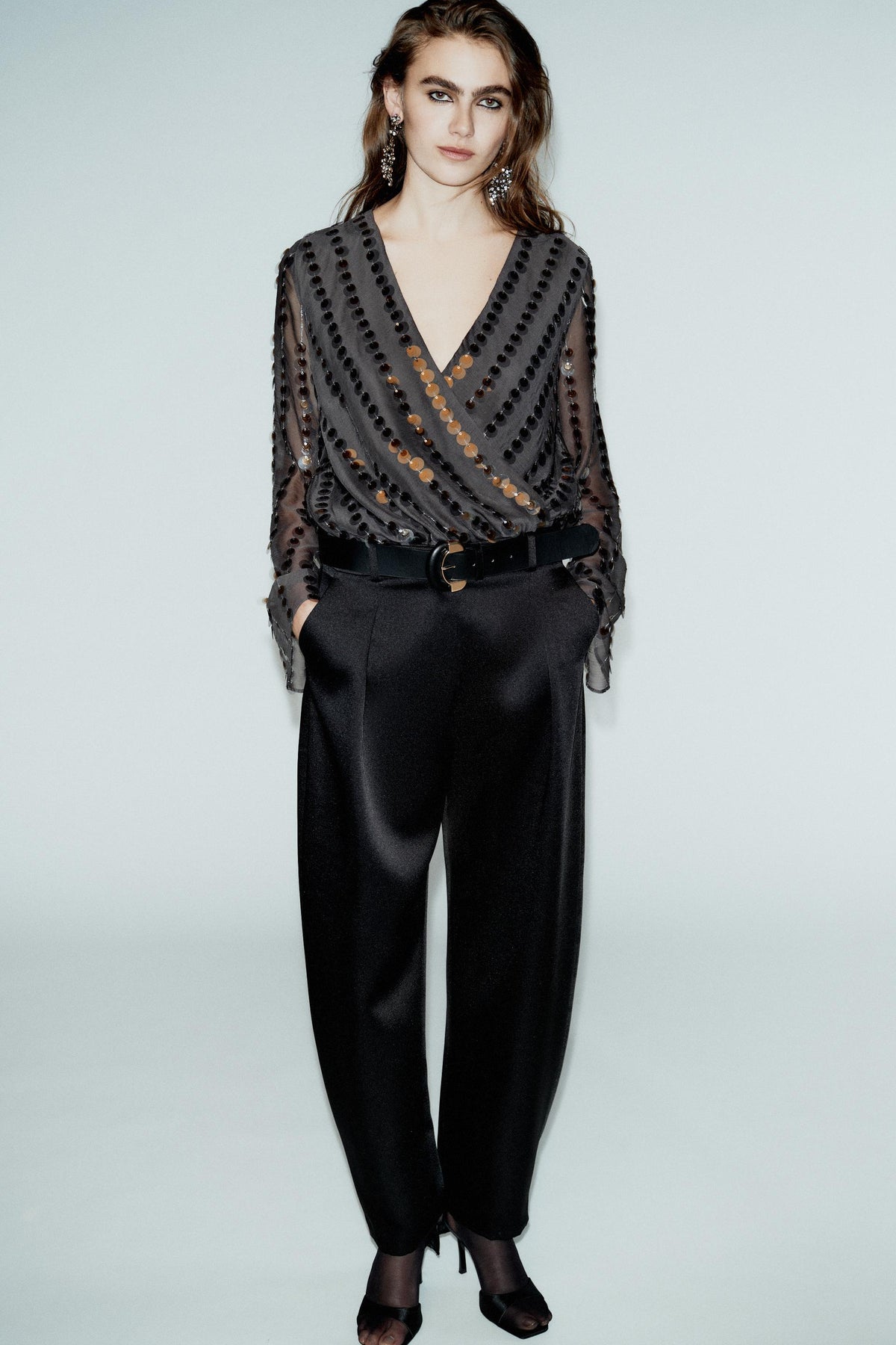 Satin Barrel Trousers