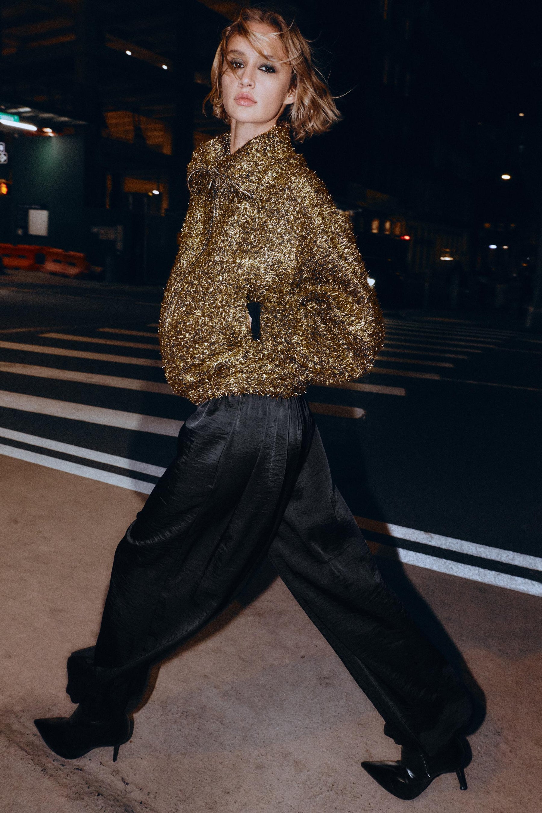 METALLIC THREAD BOMBER JACKET - Image 5