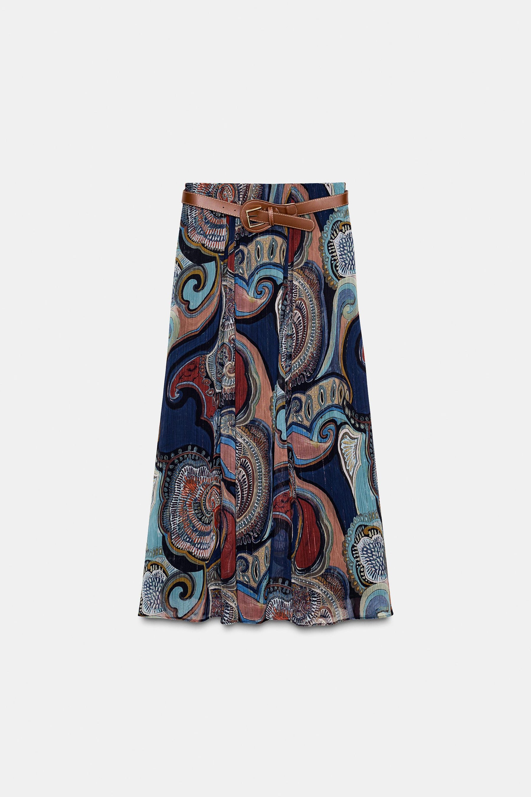 PRINTED MIDI SKIRT
