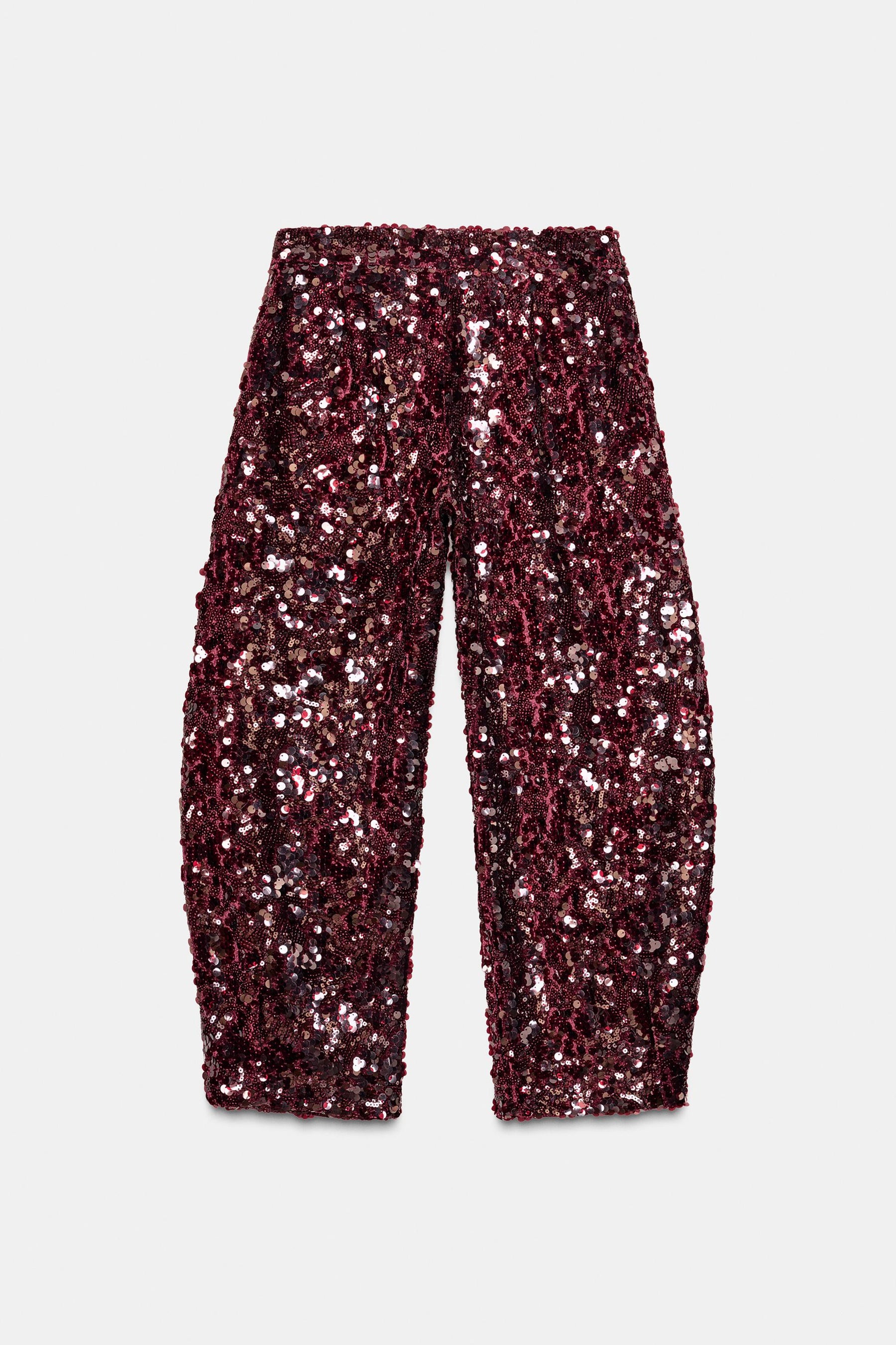 Sequinned Barrel Trousers