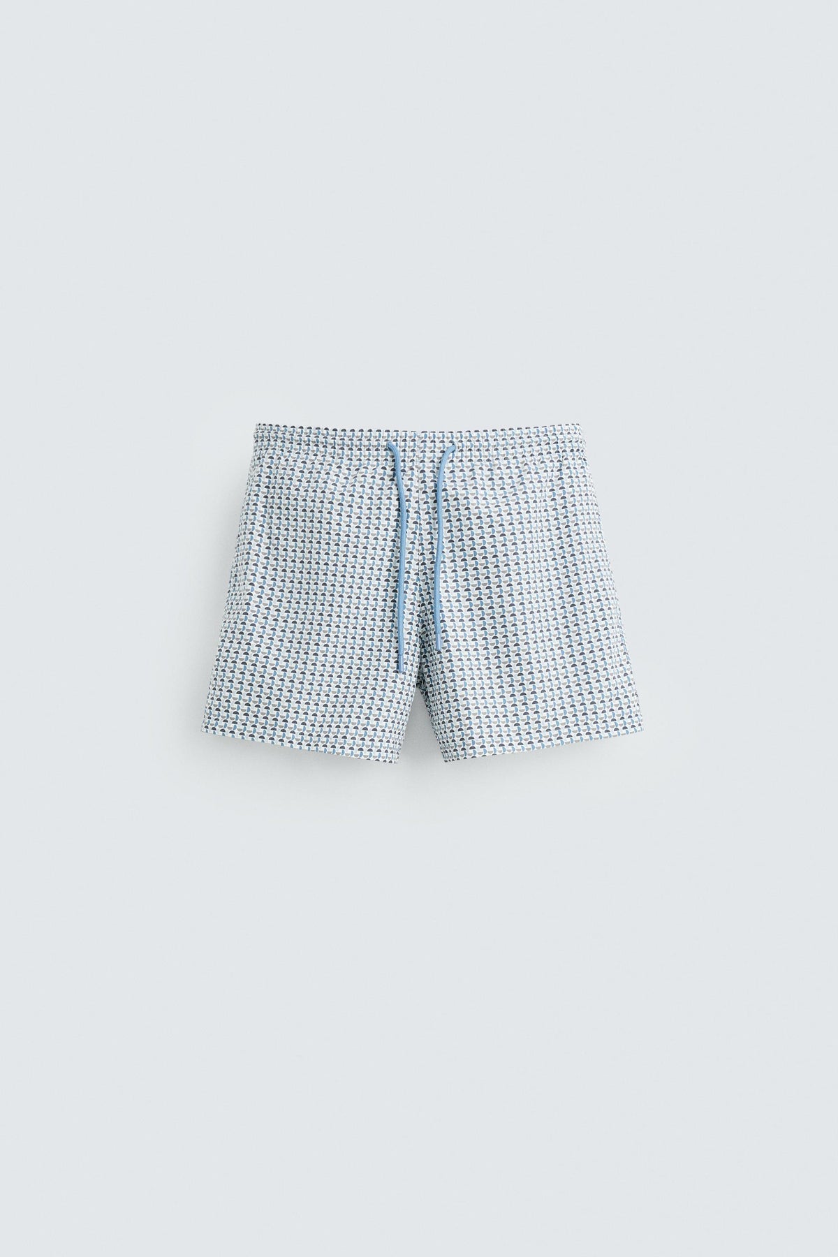 GEOMETRIC PRINT MID-LENGTH SWIMMING TRUNKS - Image 1