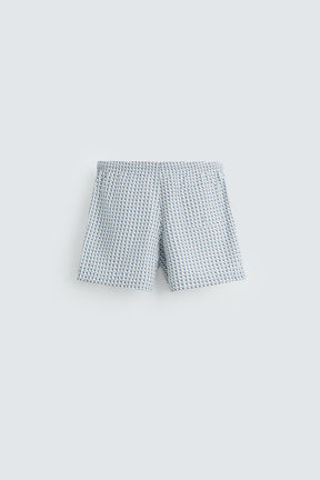 GEOMETRIC PRINT MID-LENGTH SWIMMING TRUNKS - Image 2