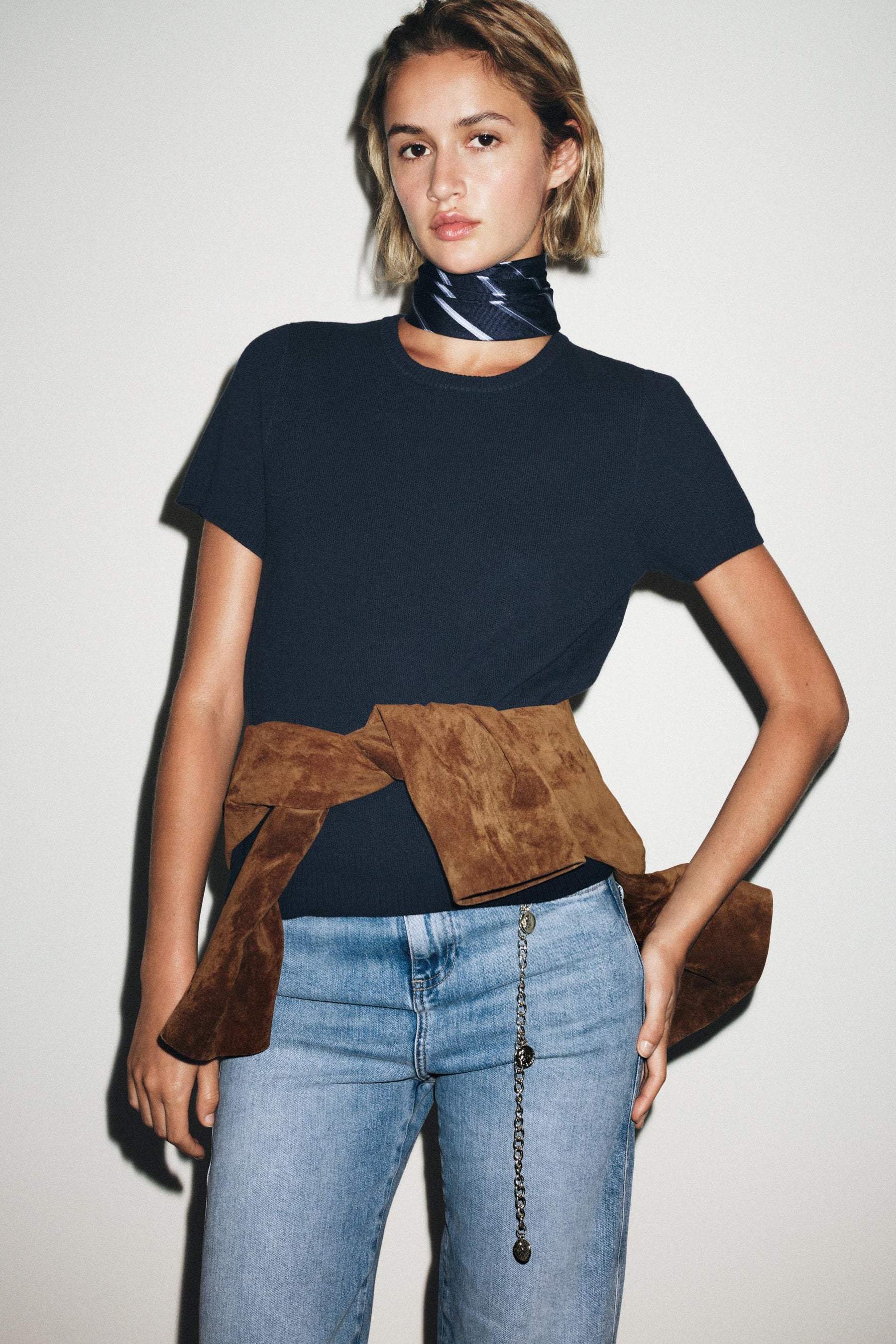 KNIT SHORT SLEEVE JUMPER