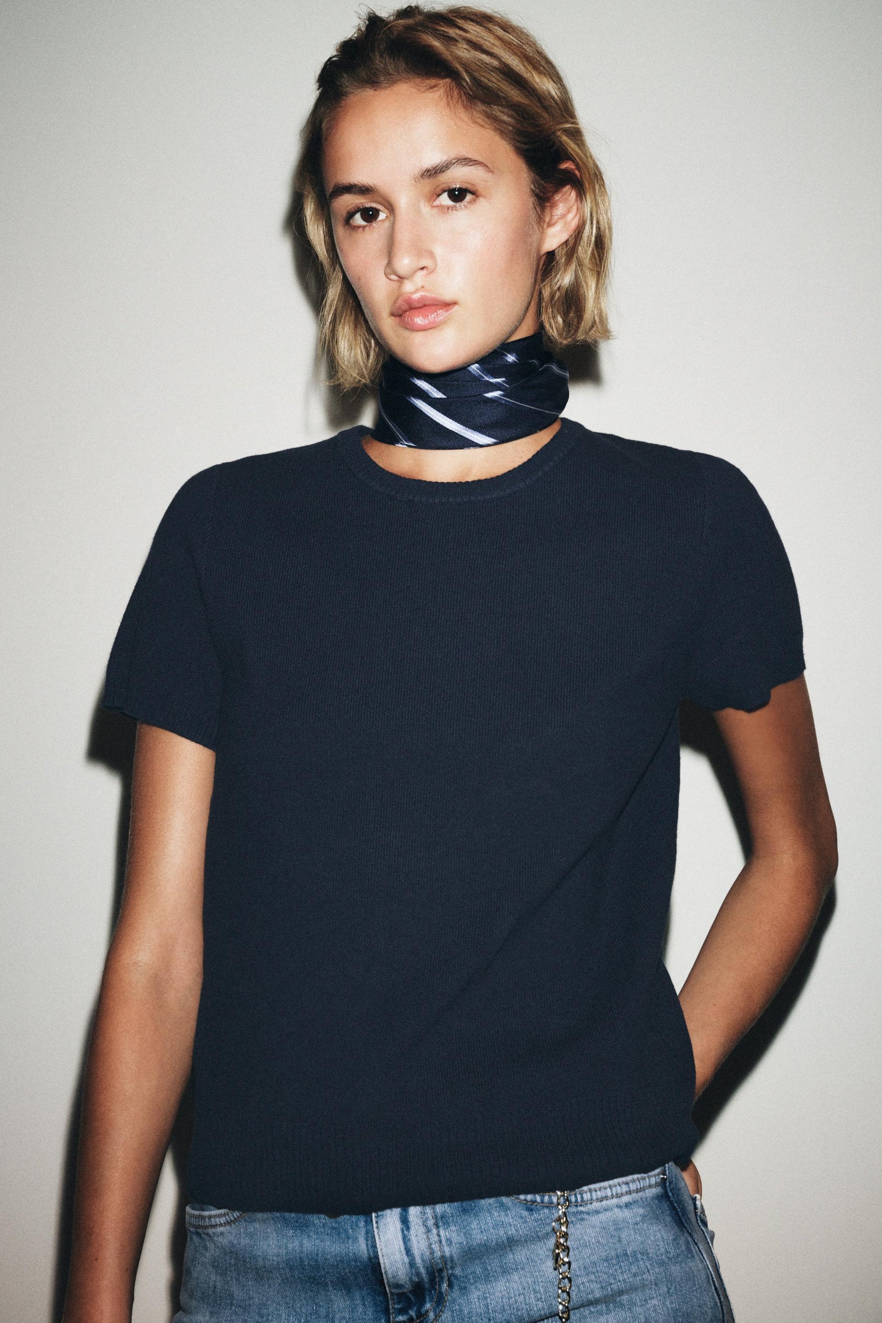 KNIT SHORT SLEEVE JUMPER