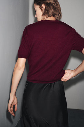 100% WOOL KNIT SHORT SLEEVE JUMPER - Image 3