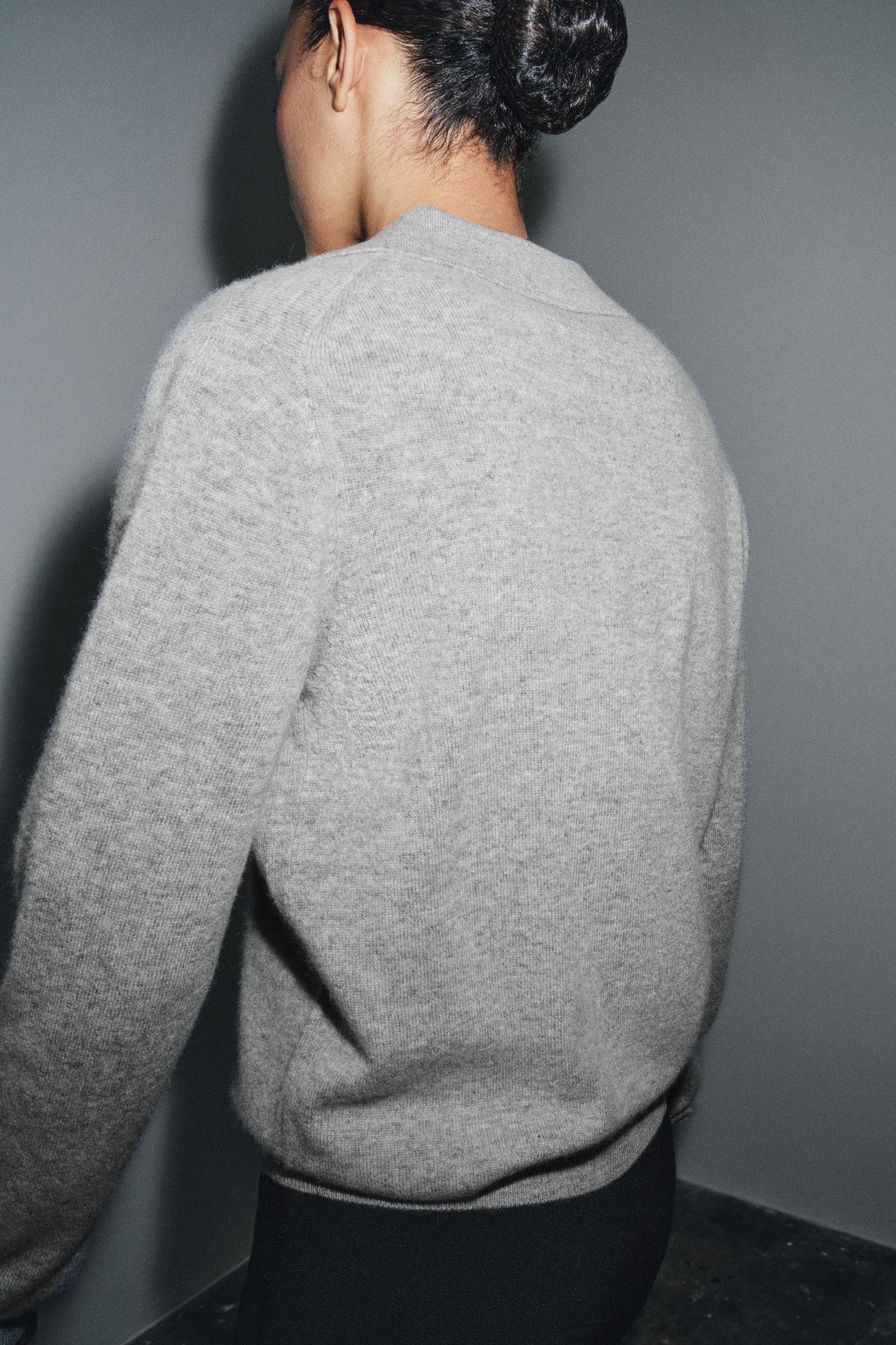 Wool Cashmere Polo Cardigan