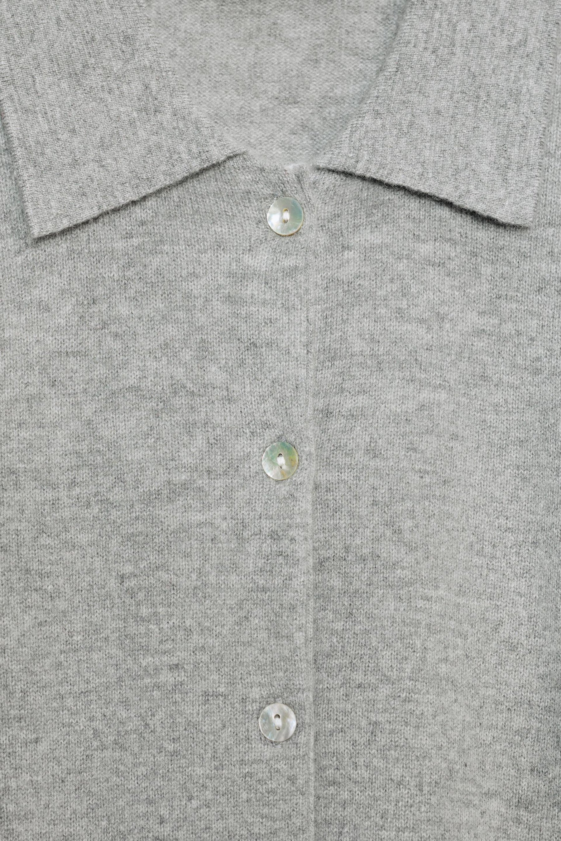 Wool Cashmere Polo Cardigan