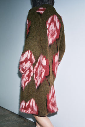 BRUSHED EFFECT JACQUARD KNIT COAT - Image 3