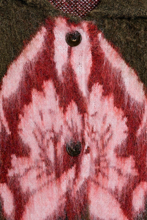 BRUSHED EFFECT JACQUARD KNIT COAT - Image 6