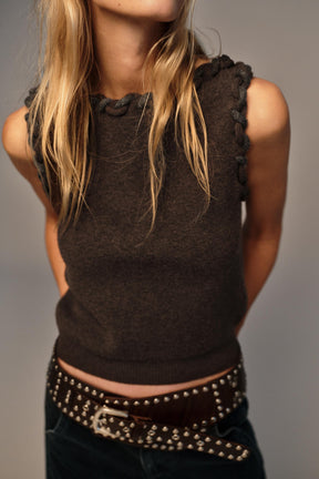 INTERWOVEN TRIM KNIT TOP - Image 2