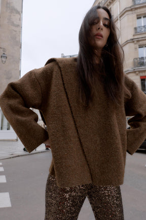 Scarf-Detail Cardigan