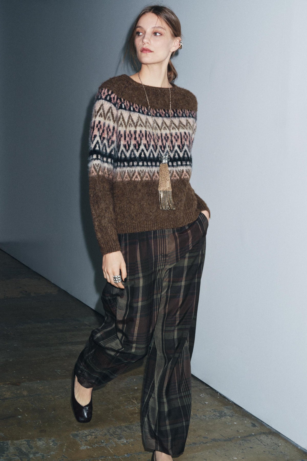 Knit Jumper Jacquard Effect