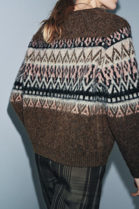 Knit Jumper Jacquard Effect
