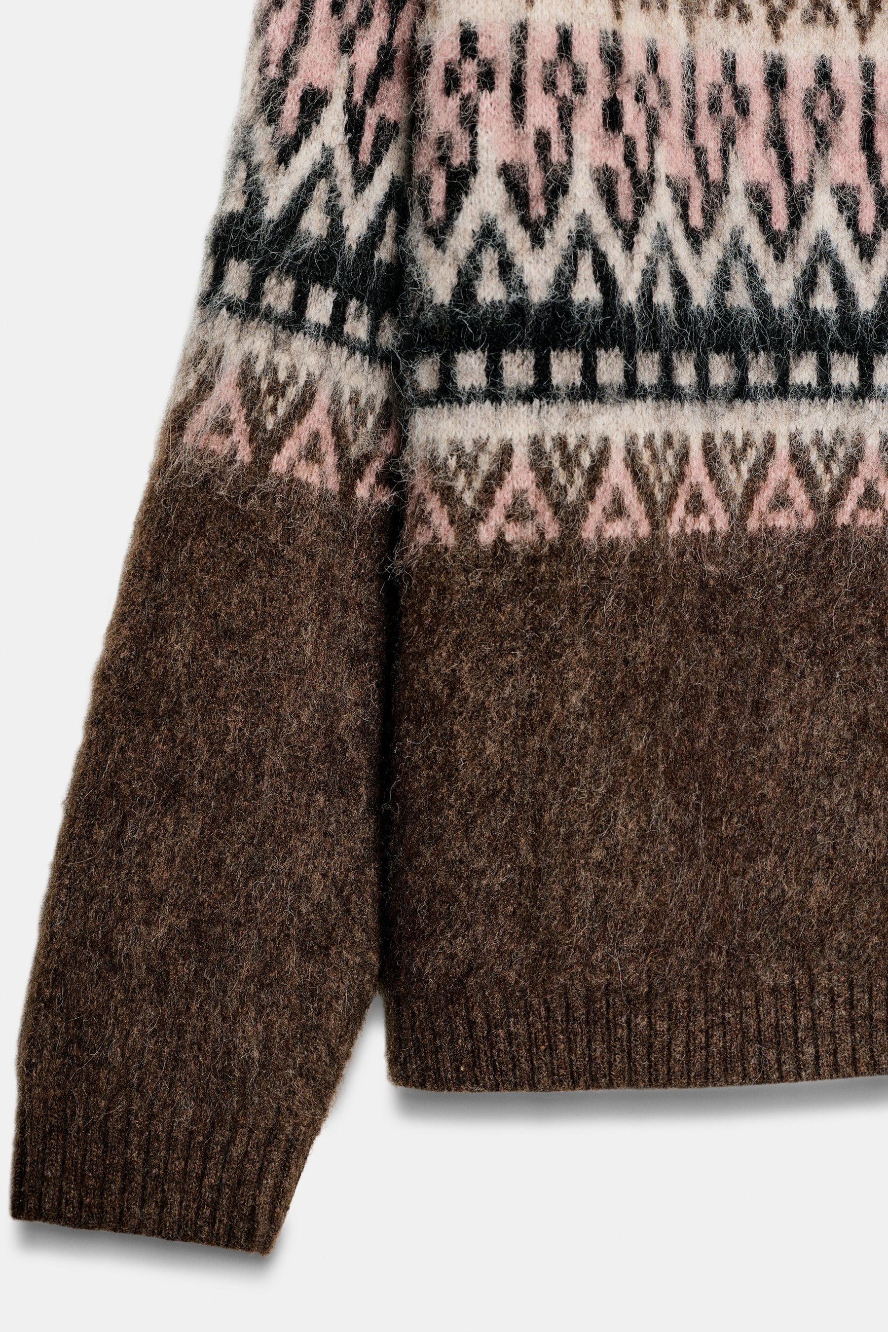 Knit Jumper Jacquard Effect