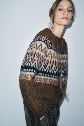 Knit Jumper Jacquard Effect