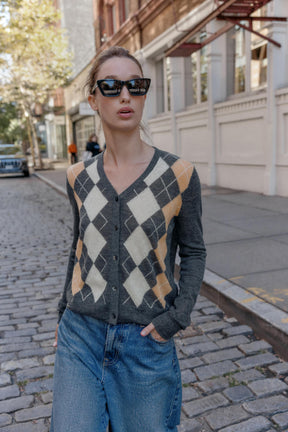 ARGYLE KNIT CARDIGAN - Image 2