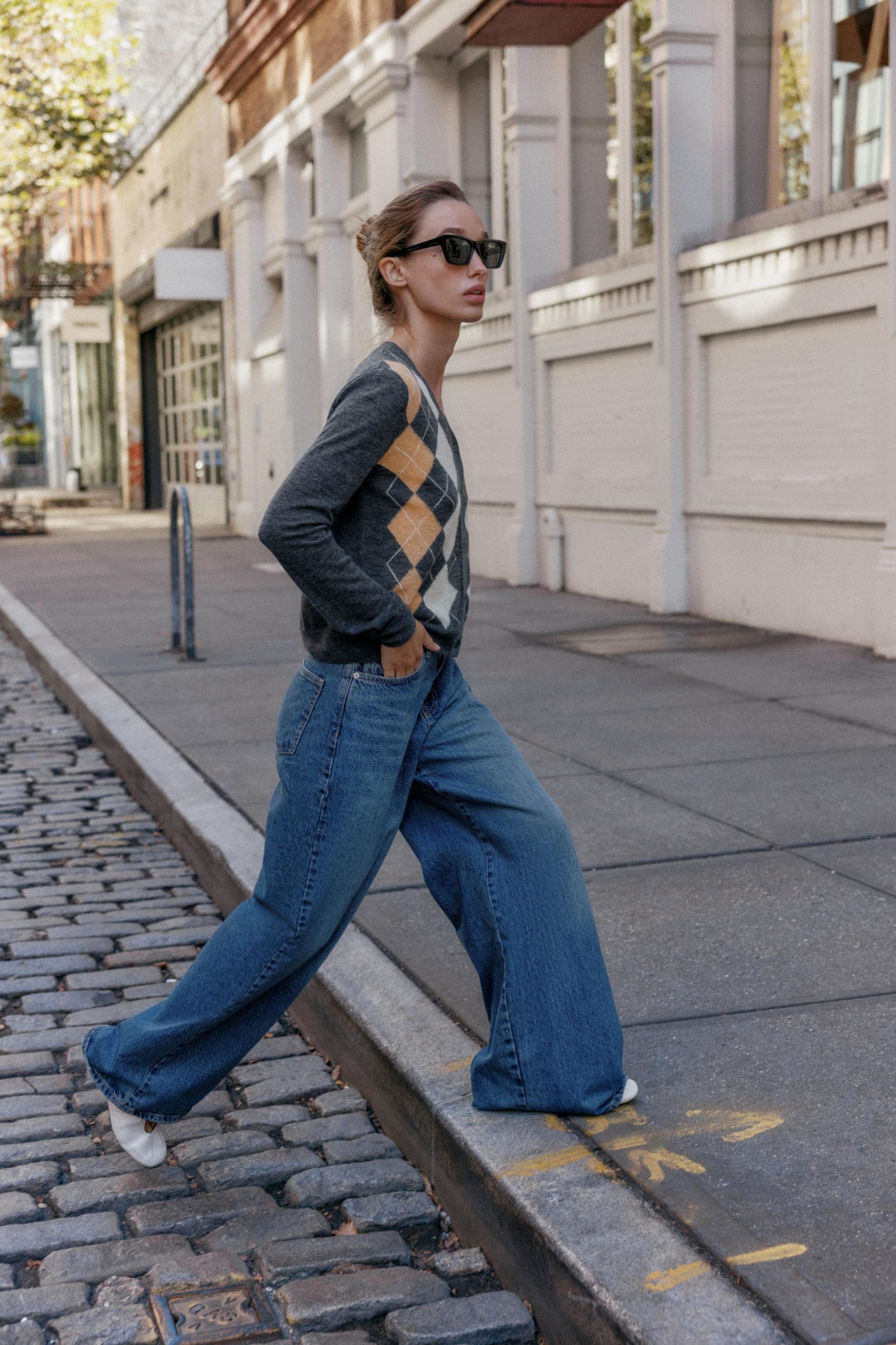 Argyle Knit Cardigan