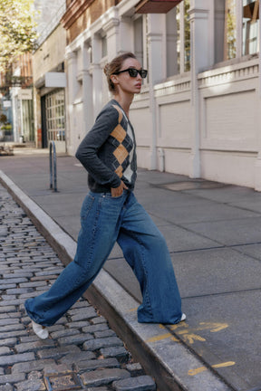 Argyle Knit Cardigan