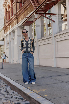 Argyle Knit Cardigan