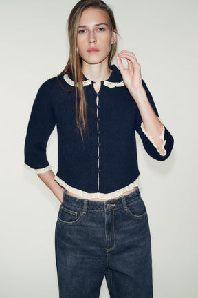 LACE PETER PAN COLLAR CARDIGAN - Image 4