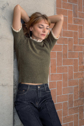 WOOL SCARF RUFFLE JUMPER - Image 1