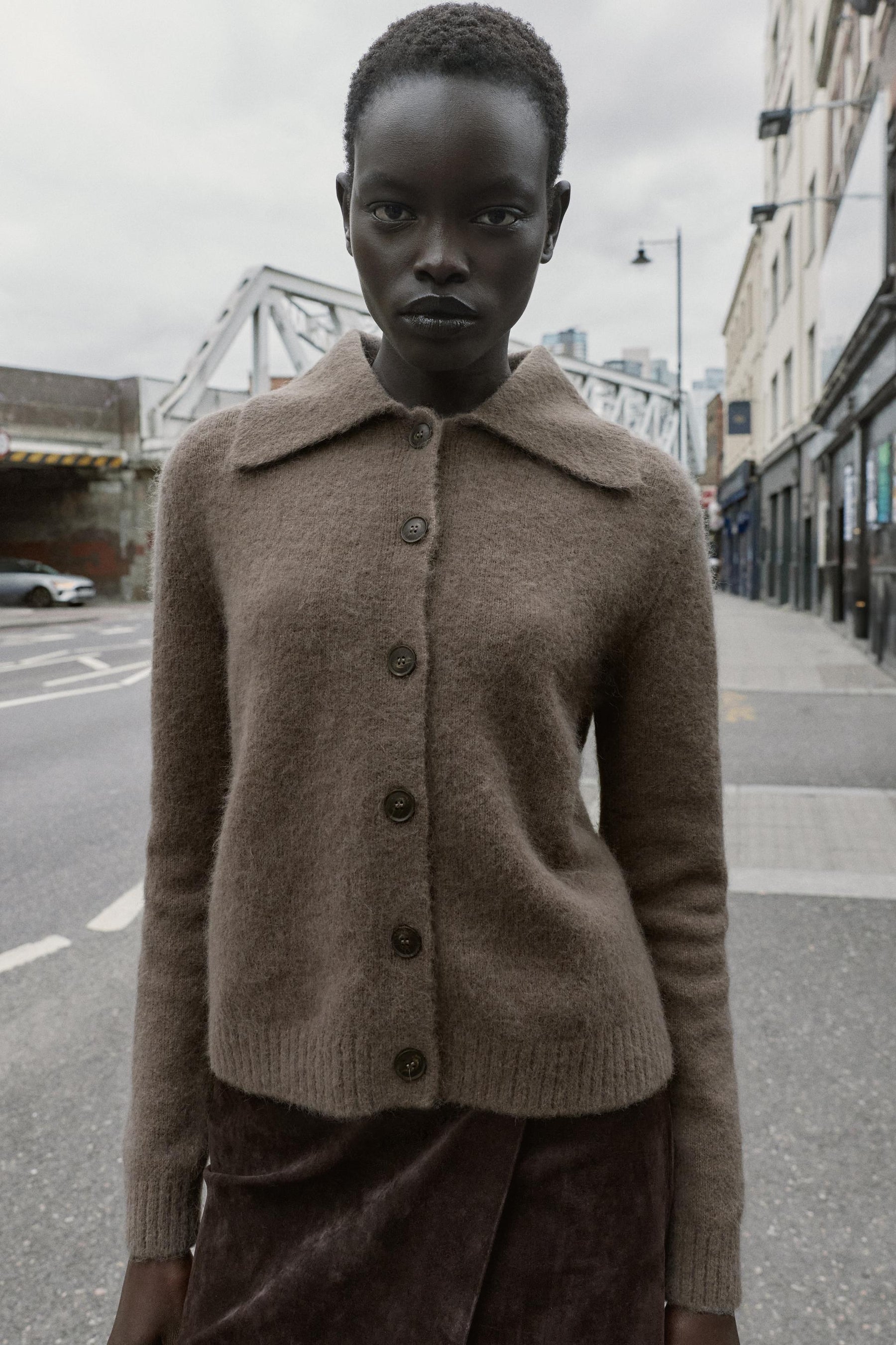 Faux Fur Knit Cardigan