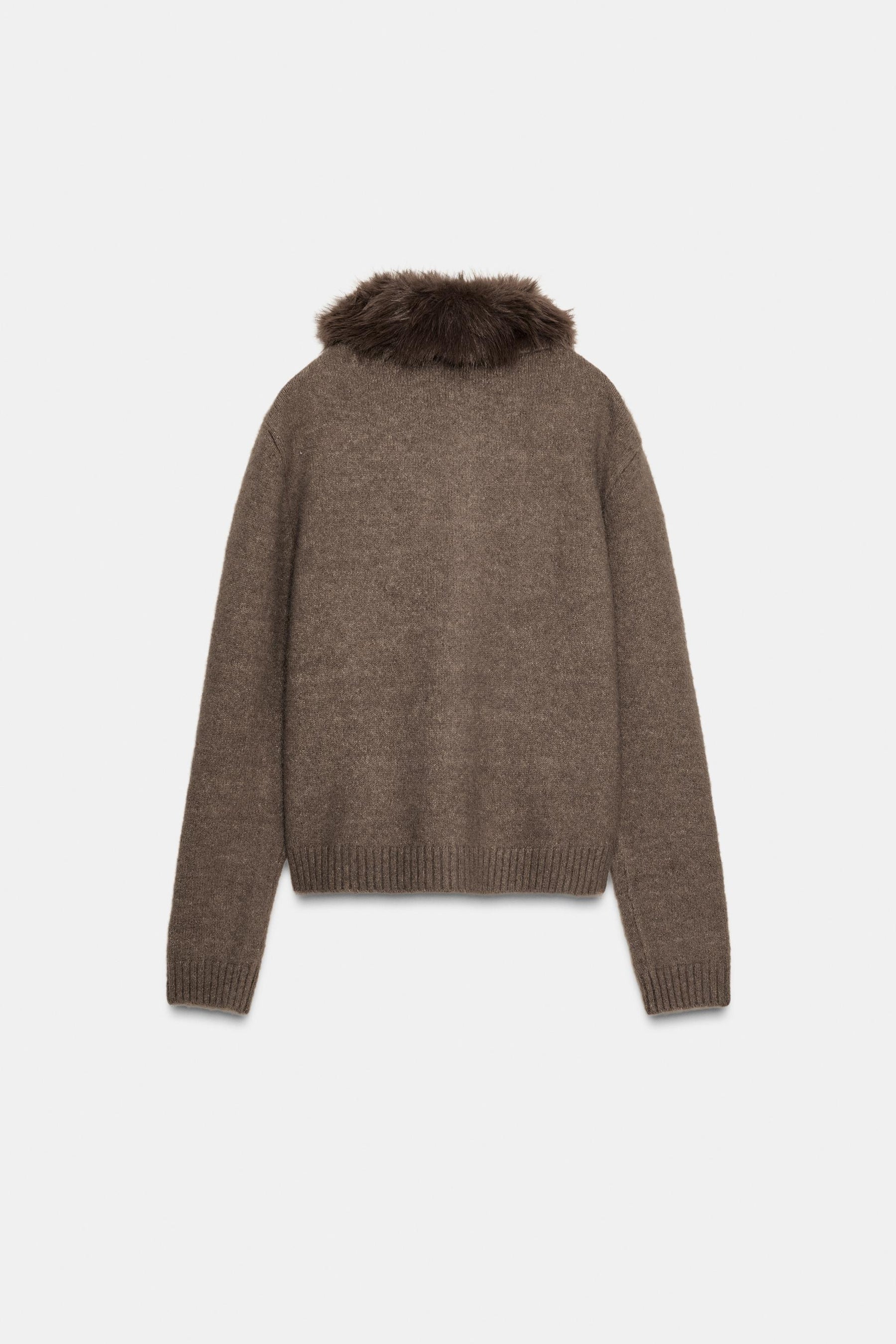 Faux Fur Knit Cardigan