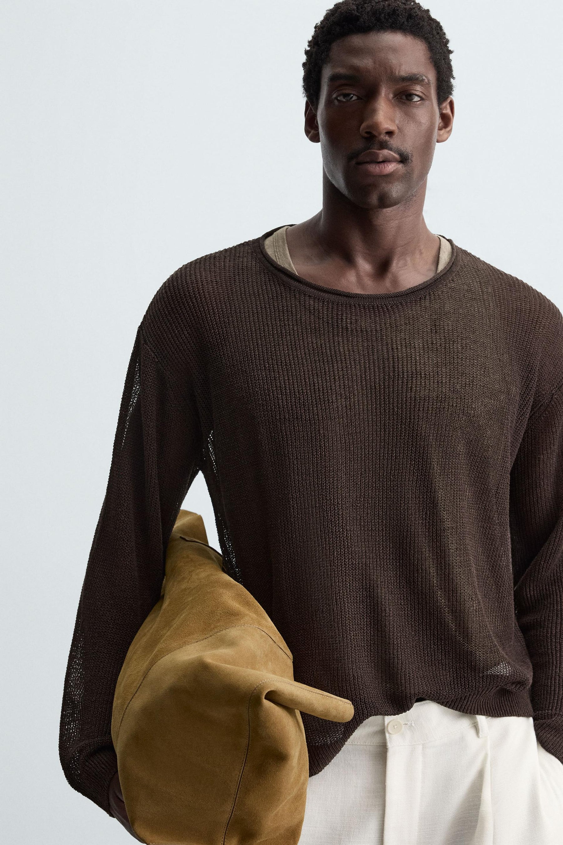 LINEN BLEND TEXTURED SWEATER - Image 5