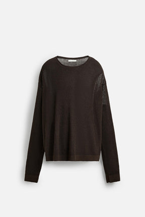 LINEN BLEND TEXTURED SWEATER - Image 7
