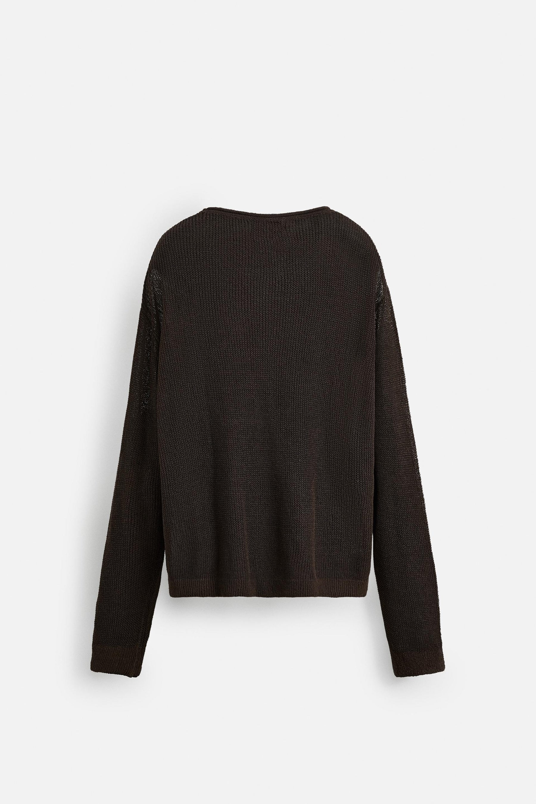 LINEN BLEND TEXTURED SWEATER - Image 8