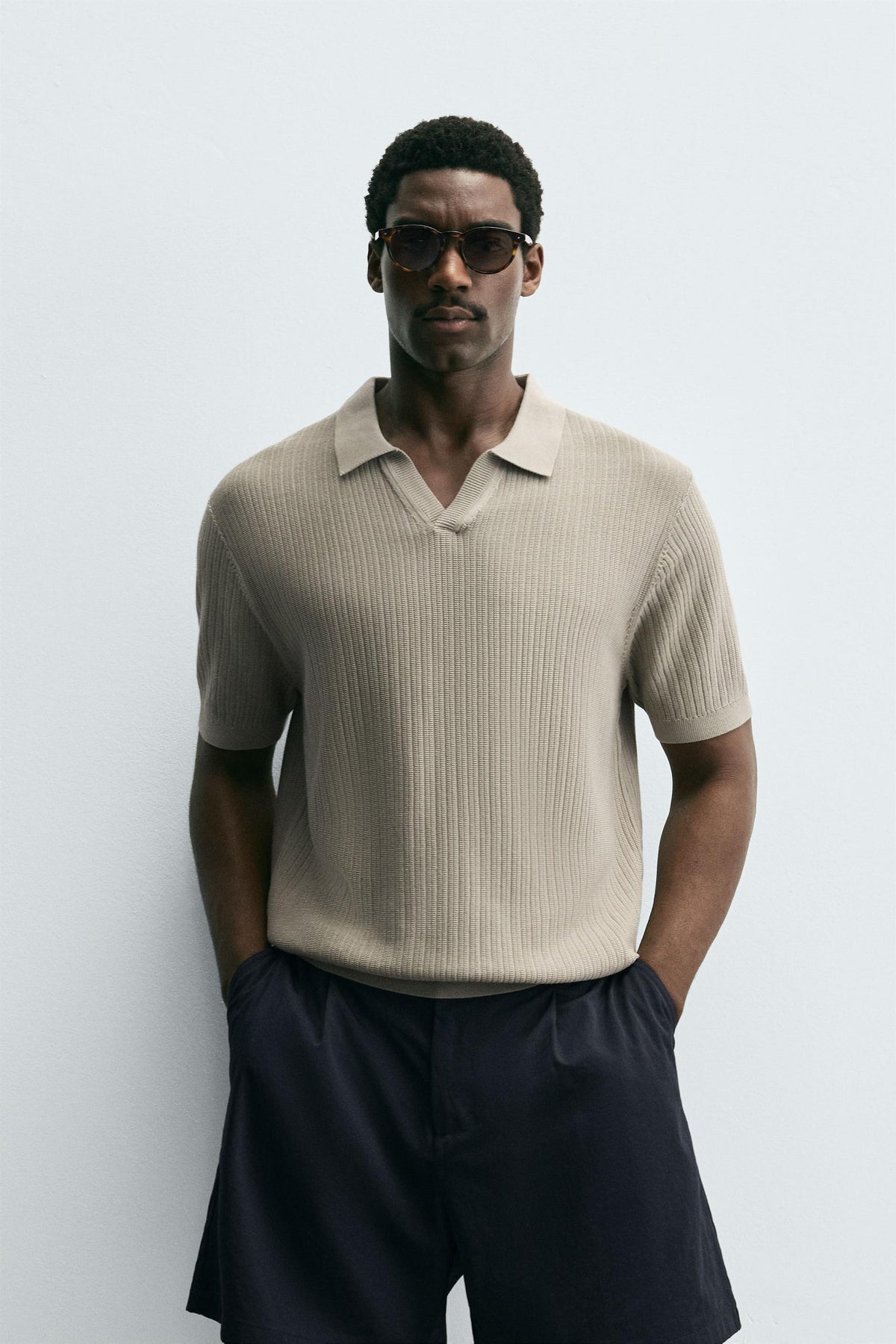 RIB KNIT POLO SHIRT - Image 2