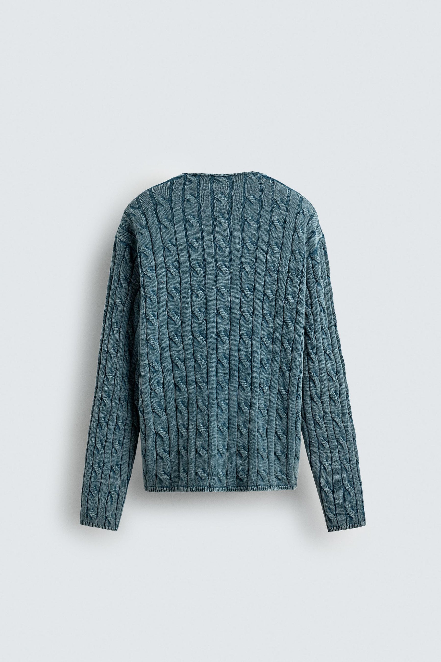WASHED CABLE-KNIT SWEATER - Image 7