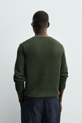 COTTON V-NECK SWEATER - Image 3