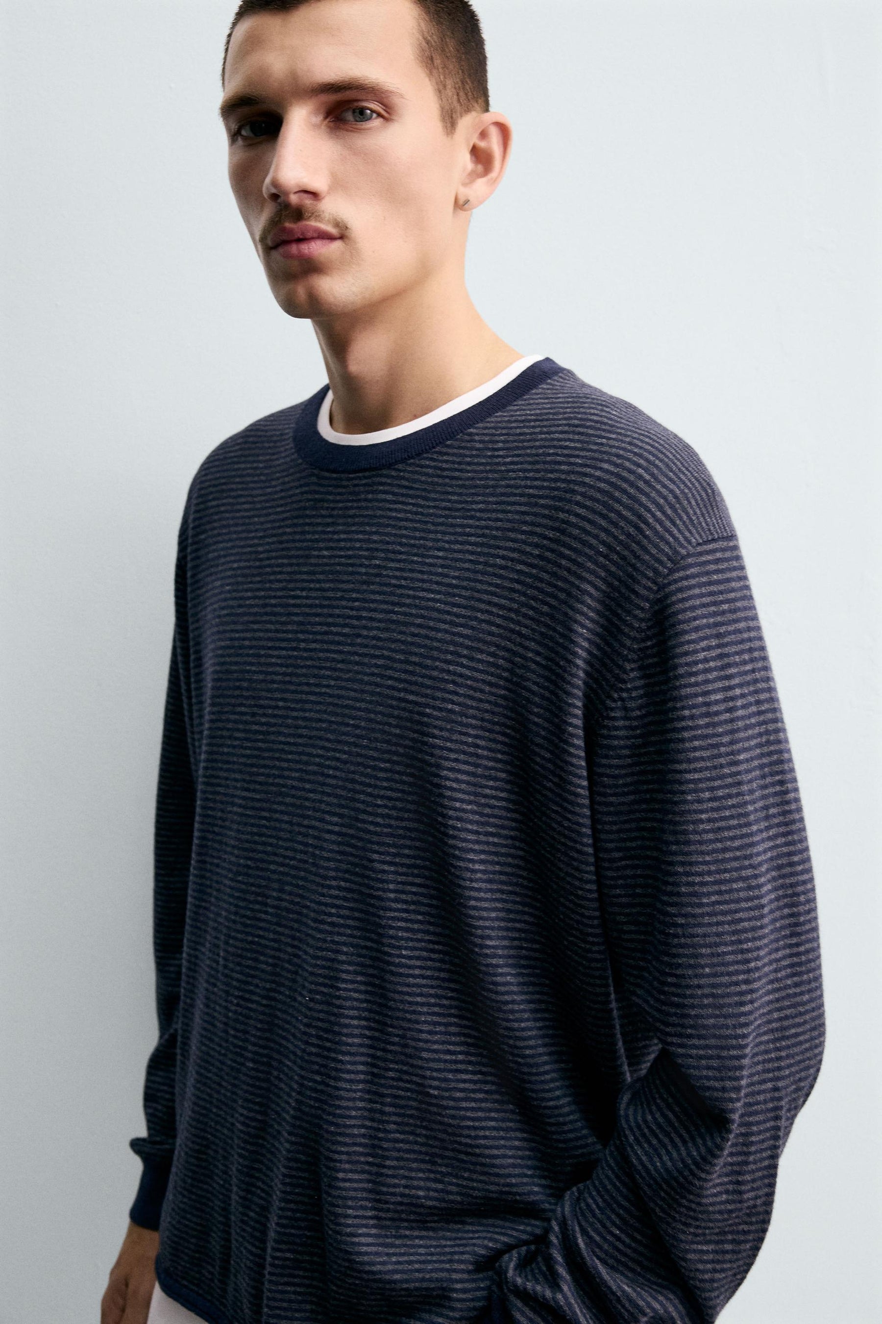 COTTON - CASHMERE STRIPED SWEATER - Image 6