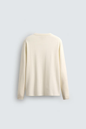 COTTON - CASHMERE BUTTONED NECK JUMPER - Image 8