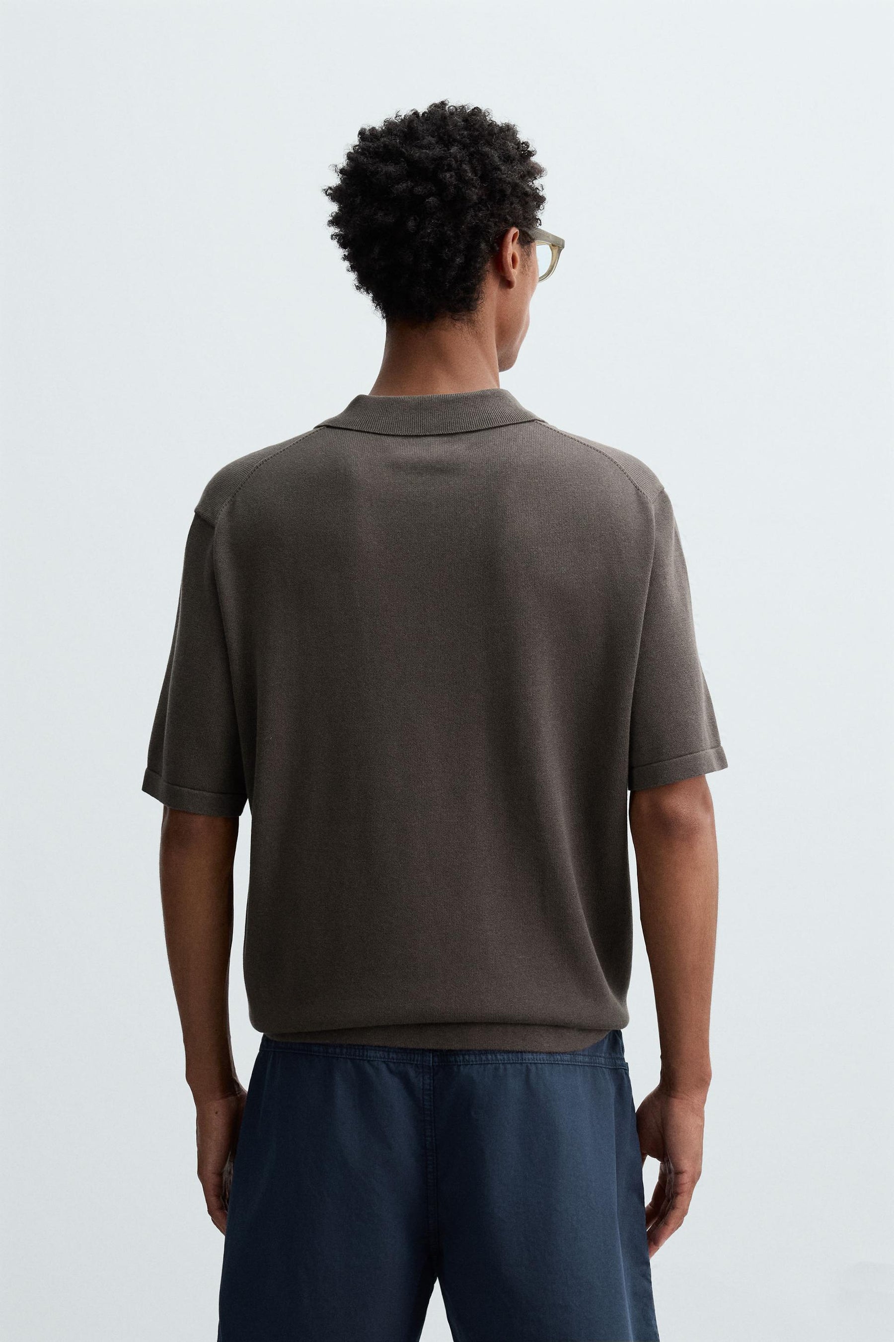 COTTON BLEND KNIT POLO SHIRT - Image 3