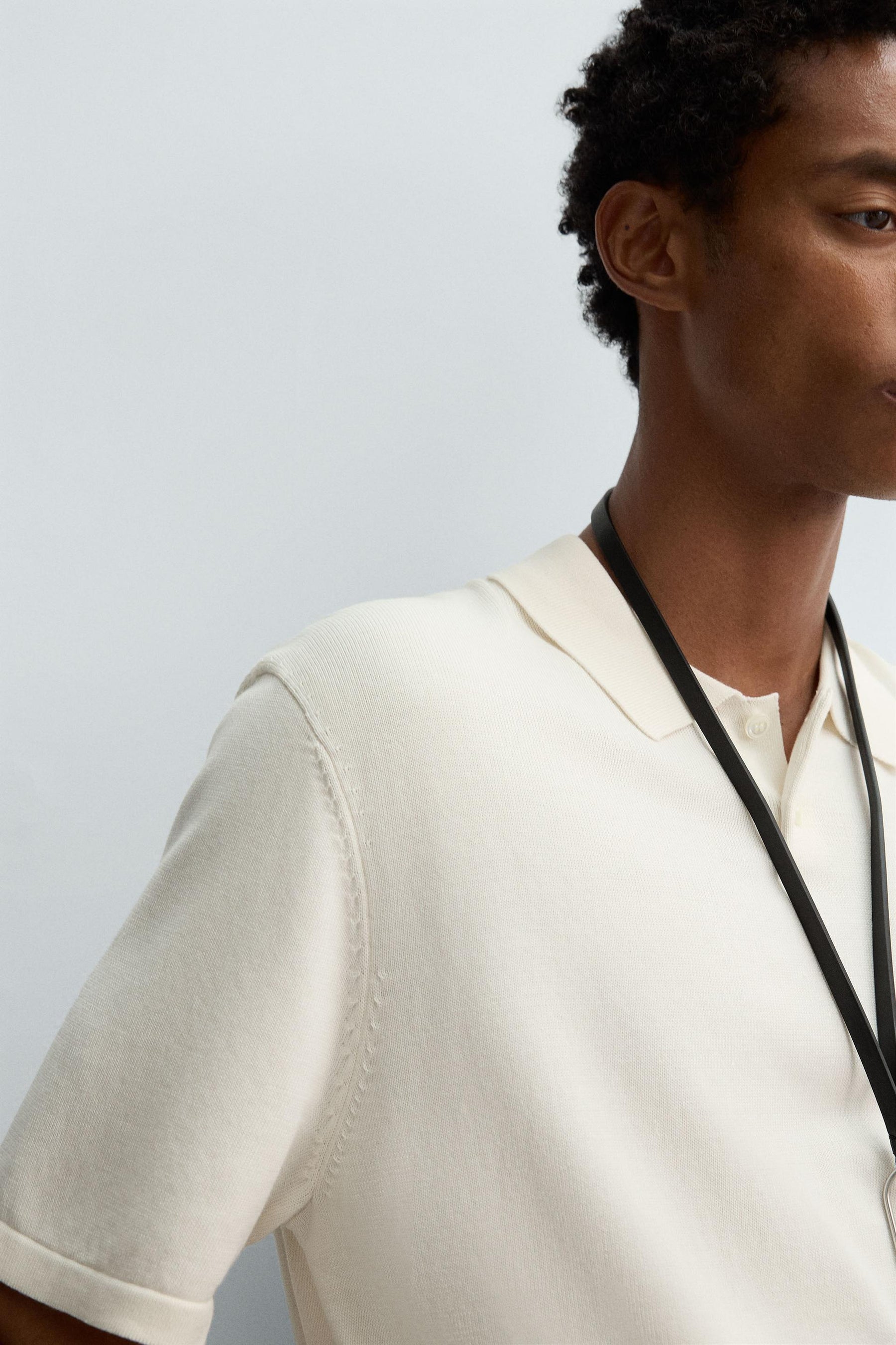 COTTON BLEND KNIT POLO SHIRT - Image 5