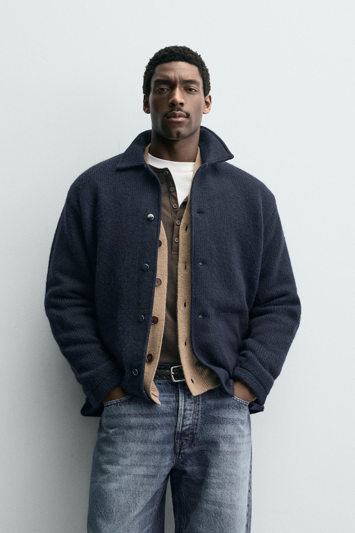 TEXTURED CARDIGAN WITH POCKETS - Image 2