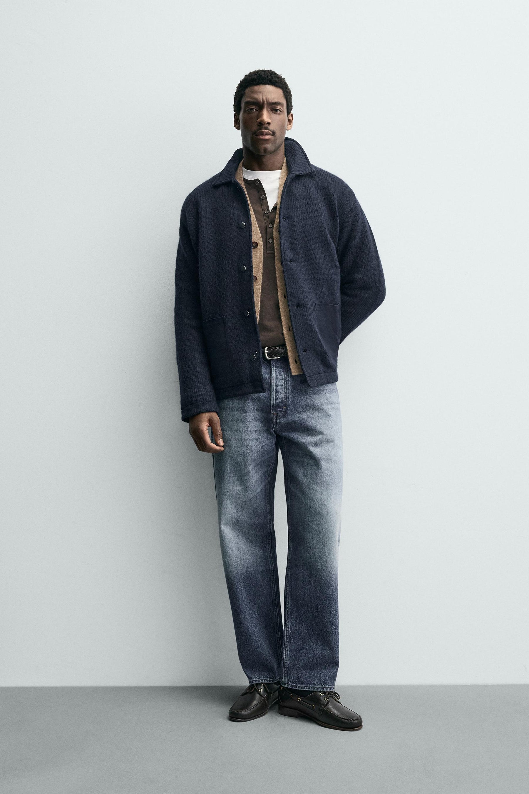 TEXTURED CARDIGAN WITH POCKETS - Image 1