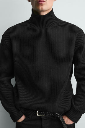 TEXTURED HIGH NECK JUMPER - Image 7