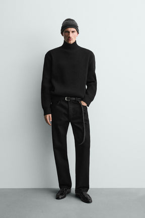 TEXTURED HIGH NECK JUMPER - Image 1