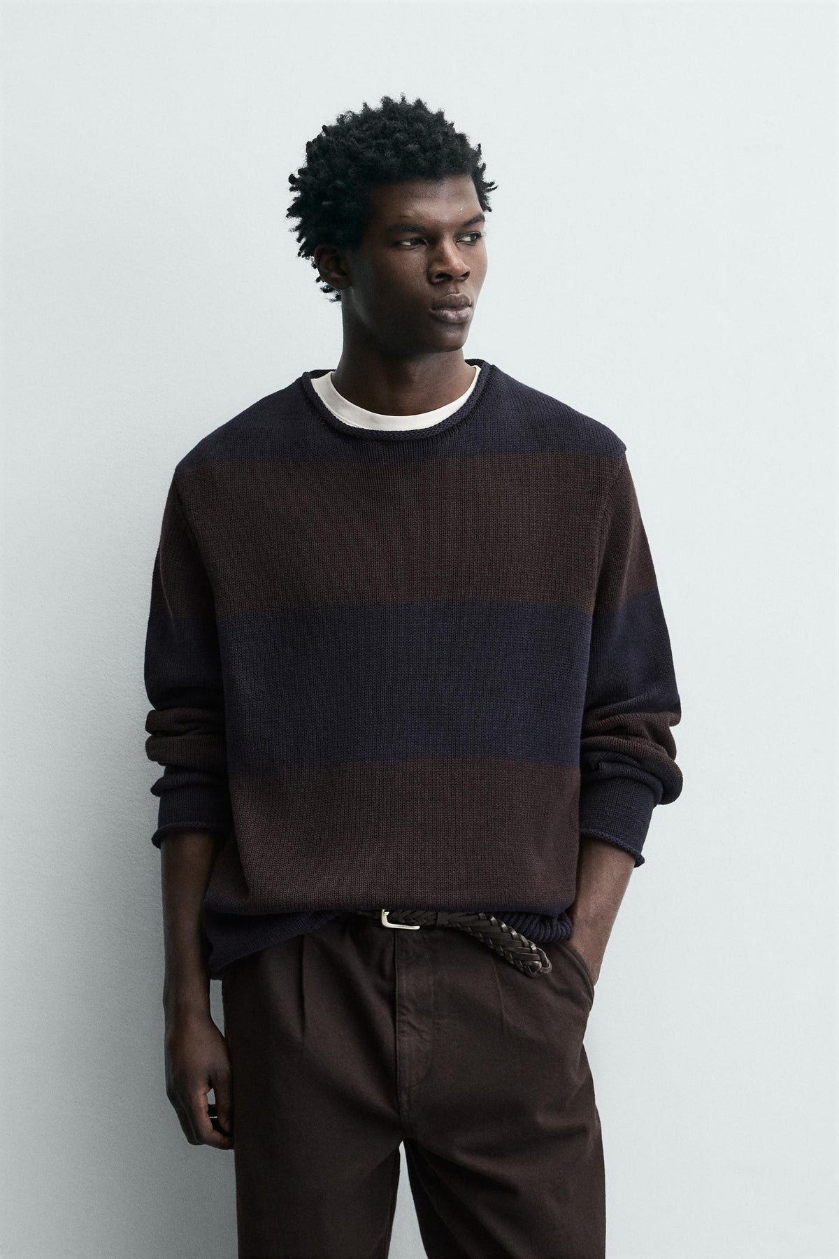 Striped Jacquard Pullover