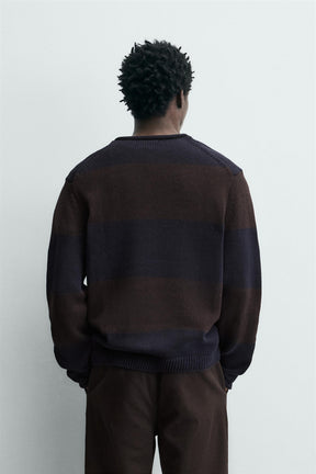 Striped Jacquard Pullover