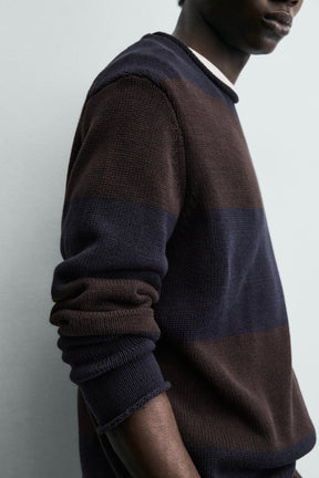 Striped Jacquard Pullover
