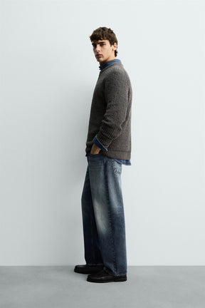 Contrasting Chenille Pullover