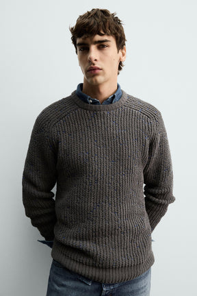 Contrasting Chenille Pullover