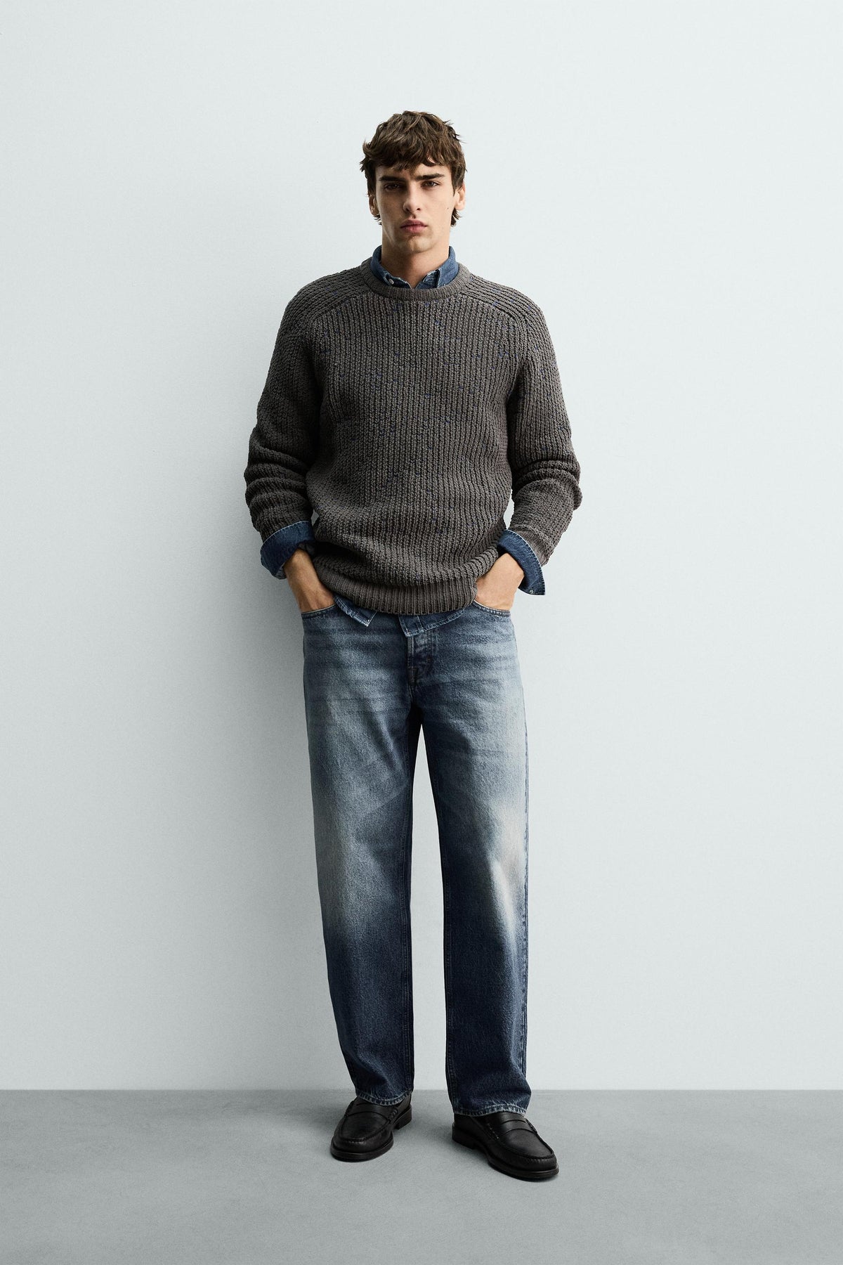 Contrasting Chenille Pullover